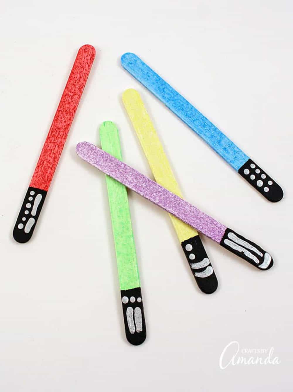 Craft Stick Lightsaber Bookmarks