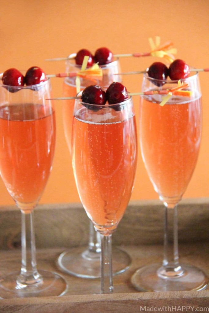 Cranberry Watermelon Champagne Cocktail | Holiday Cocktails | Cranberry Cocktails | Champagne Cocktails | www.madewithhappy.com
