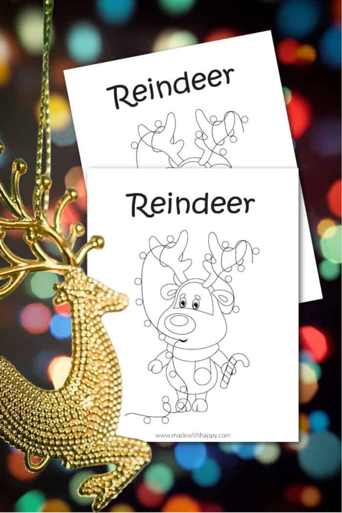 cute reindeer coloring page