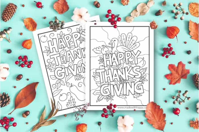 Cute Thanksgiving Coloring Pages Made With Happy