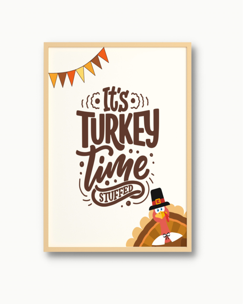 thanksgiving art print turkey time