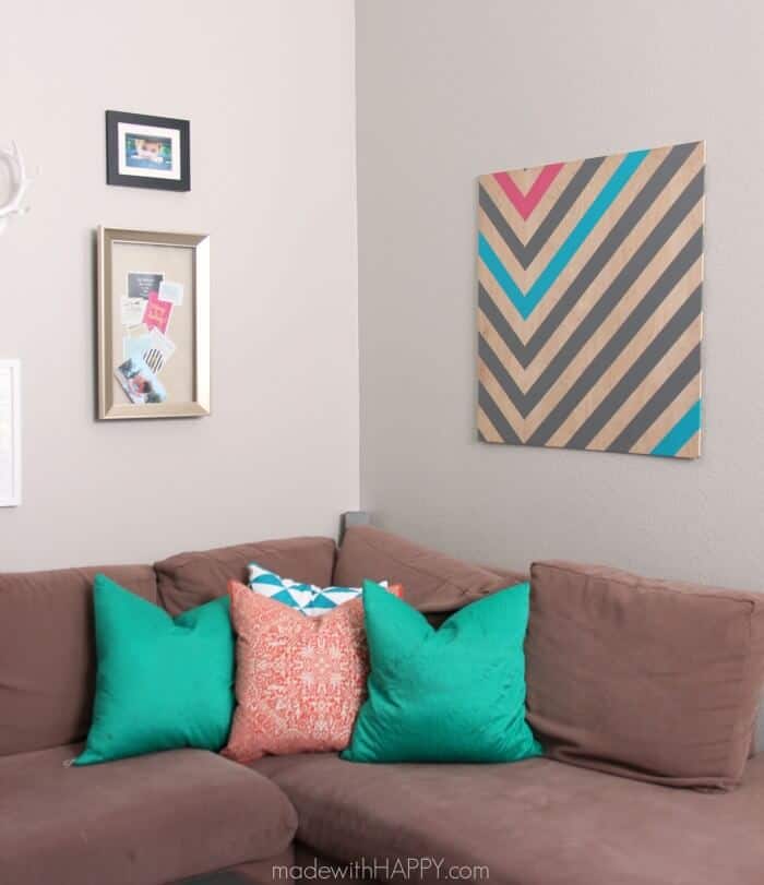 DIY Wall Art | Create your own large art piece for less than $20 | Large Art Pieces for Cheap | www.madewithHAPPY.com