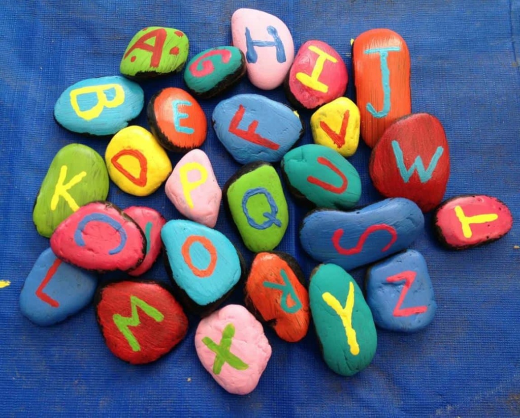 Painted Abc Rocks Conversation Heart Painted Rocks - Made with HAPPY