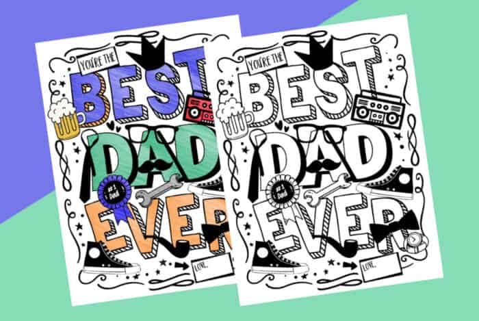 Best Dad Coloring Pages - Made with HAPPY