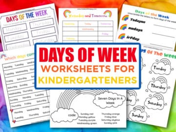 Days of the week worksheet for kindergarteners