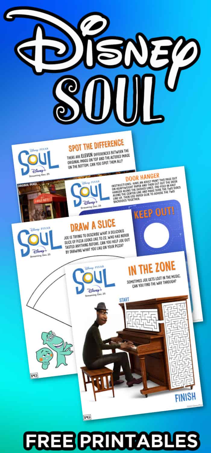 Free Printable Activity Sheets from Disney and Pixar's SOUL
