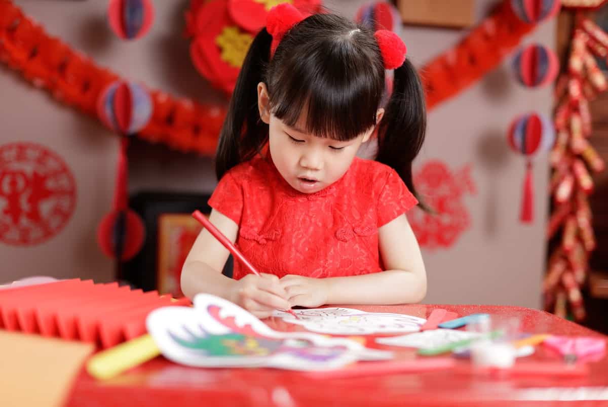 Dragon Chinese New Year Coloring with Kids