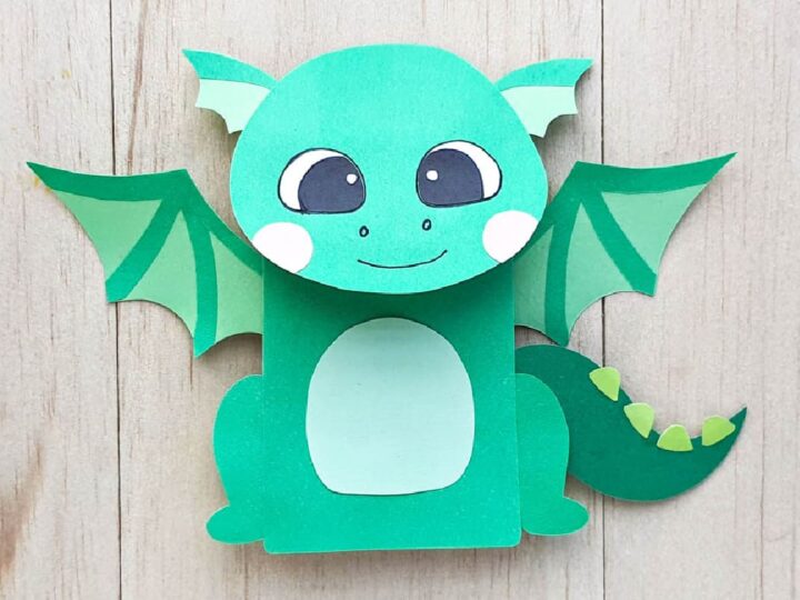 dragon paper bag puppet