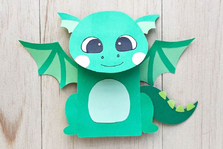dragon paper bag puppet