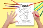 Free Printable Duck Coloring Page - Made with HAPPY