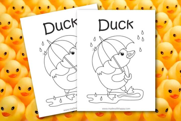 Free Printable Duck Coloring Page - Made with HAPPY