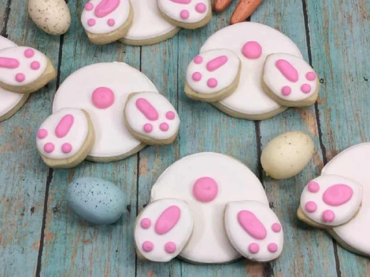 Easter Bunny Butt Sugar Cookies