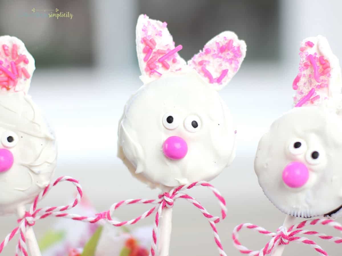 Easter Bunny Oreo Cookie Pops