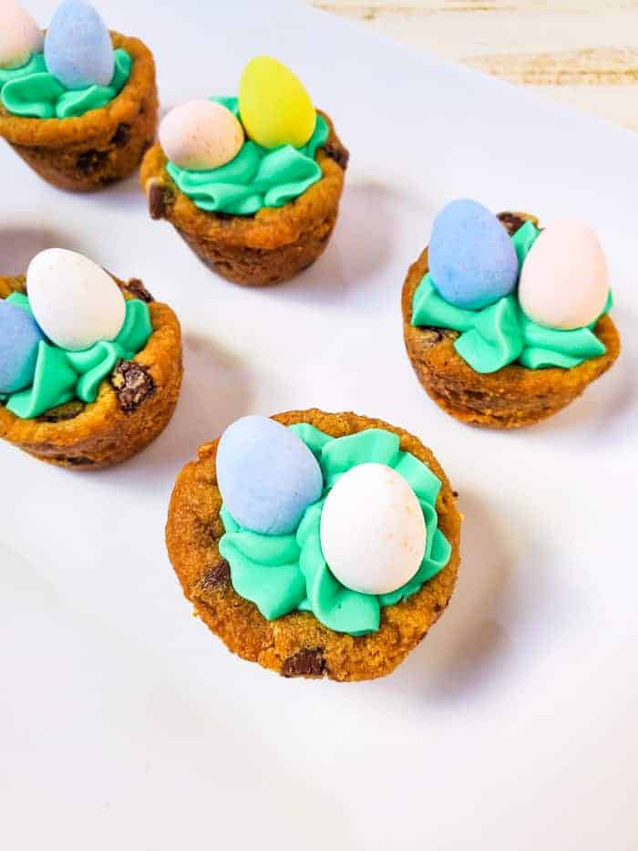Egg candies on a cookie cup