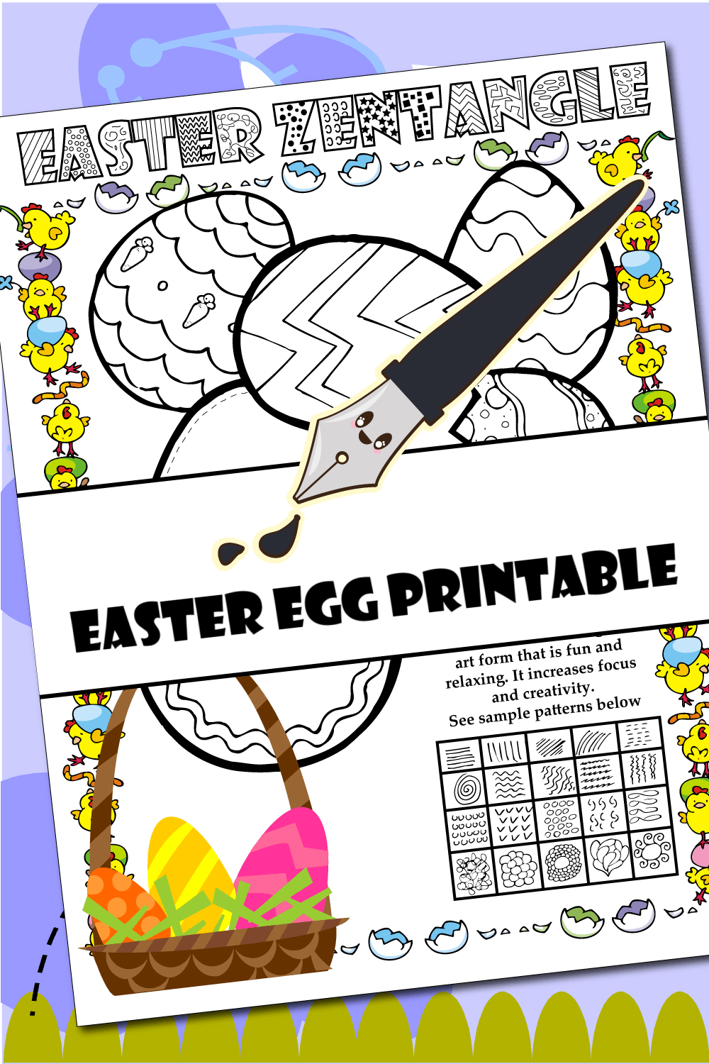 Easter Egg Printable Zantangle