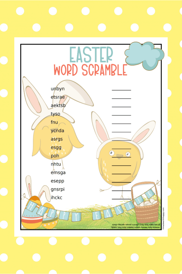 Free Easter Word Scramble Printable For Kids of All Ages