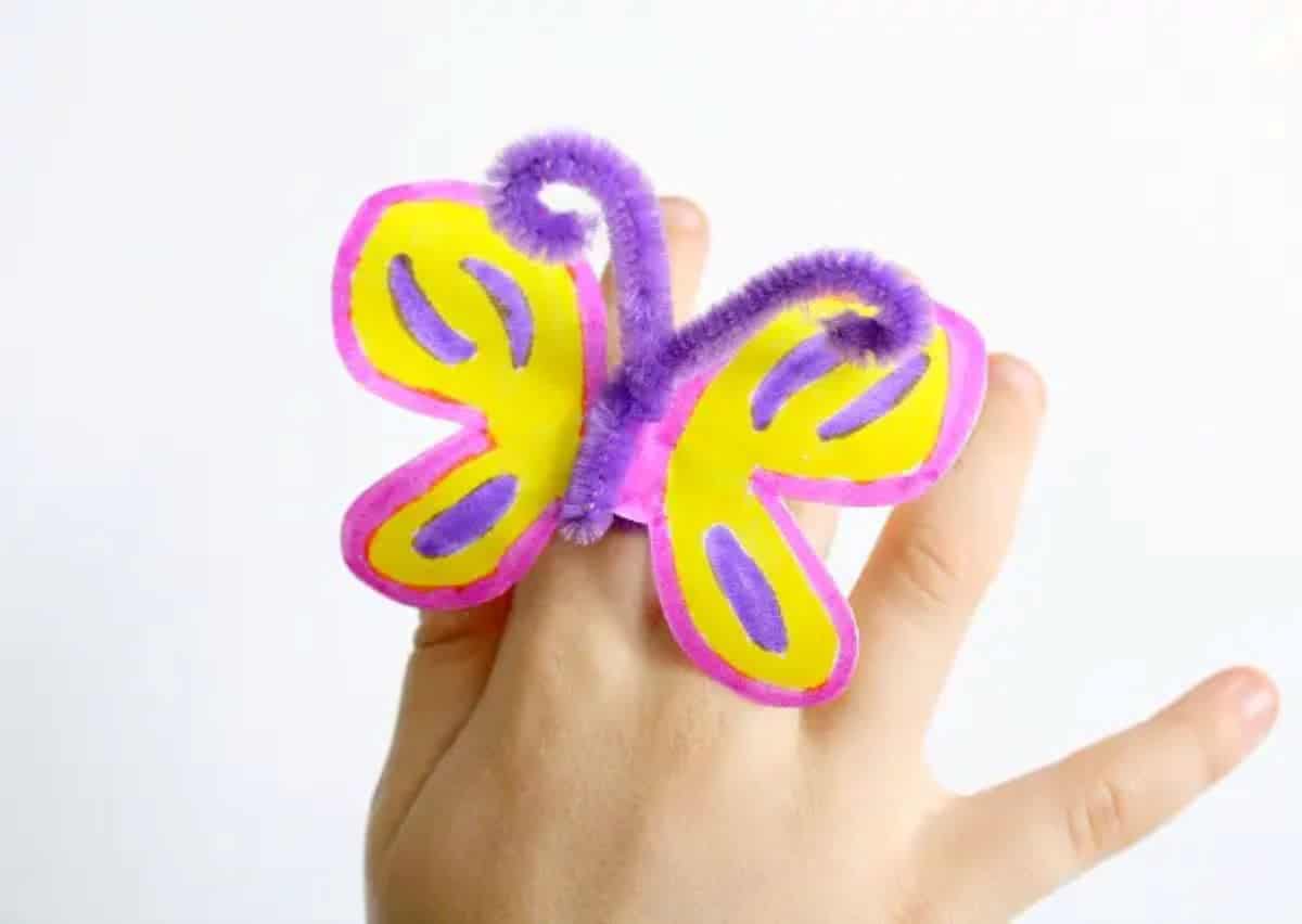 Easy Butterfly Ring Craft for Kids