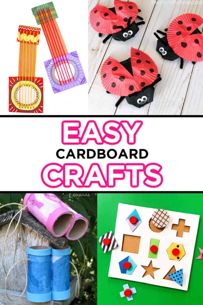 15+ Easy Cardboard Crafts For Kids Made with HAPPY