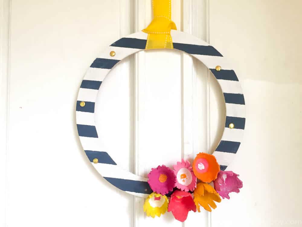 Egg Carton Flower Wreath