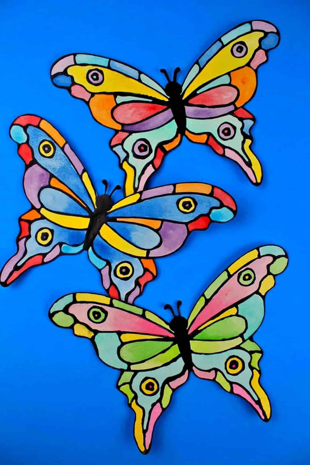 faux stained glass butterfly craft