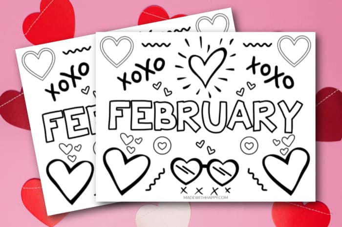 Free February Coloring Page