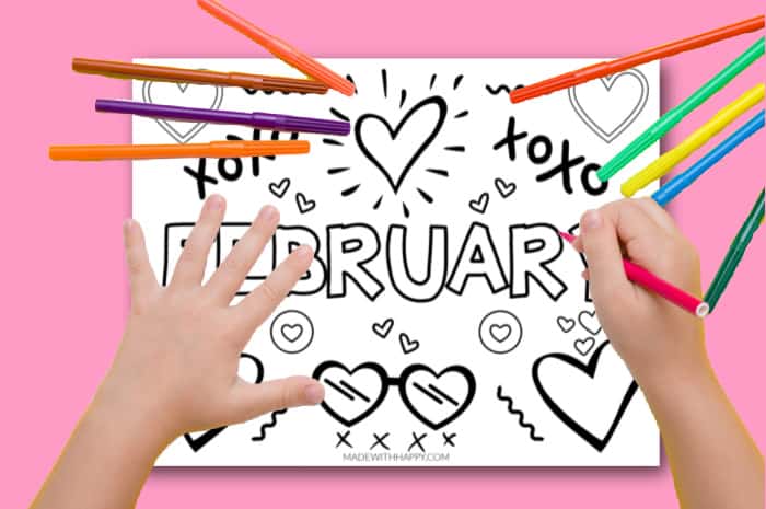 coloring pages for the month of february