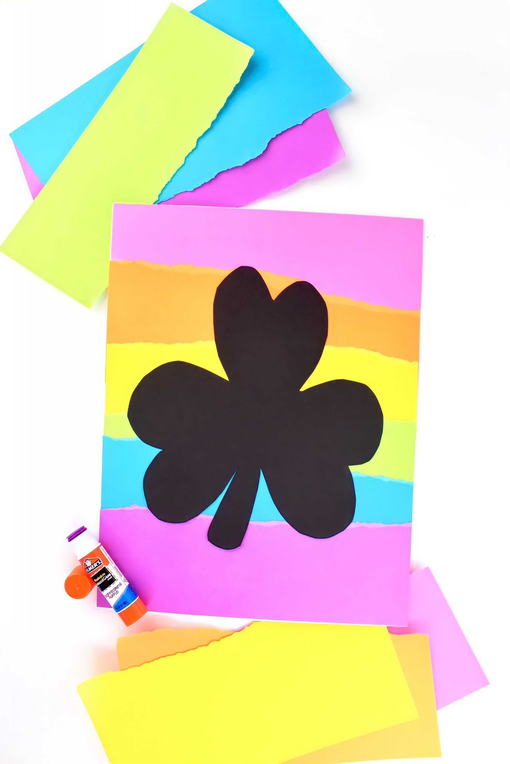 colorful shamrock craft for kids