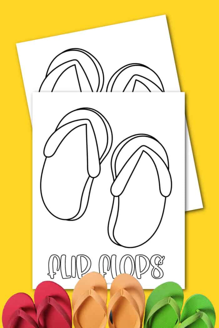 Free Flip Flop Coloring Page - Made with HAPPY