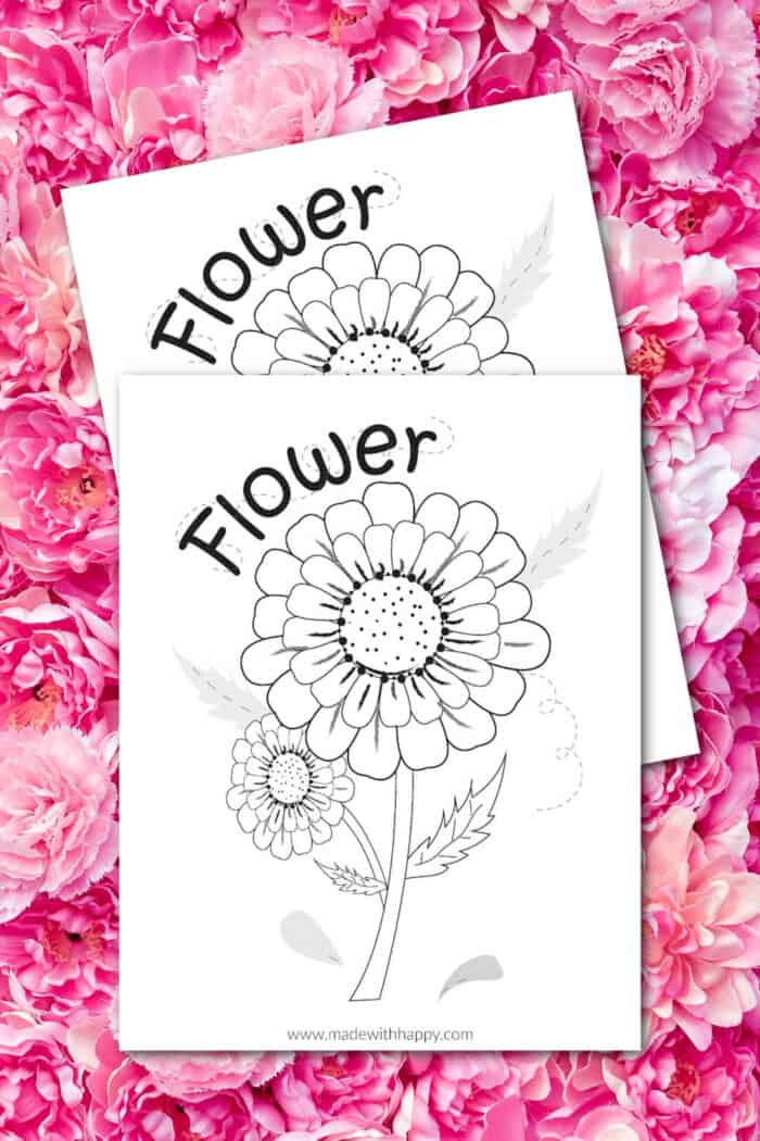 easy flower coloring pages