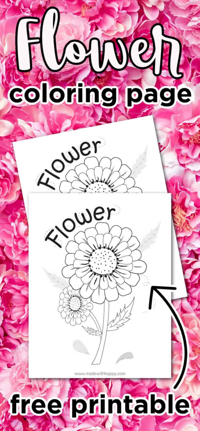 easy flower coloring sheets