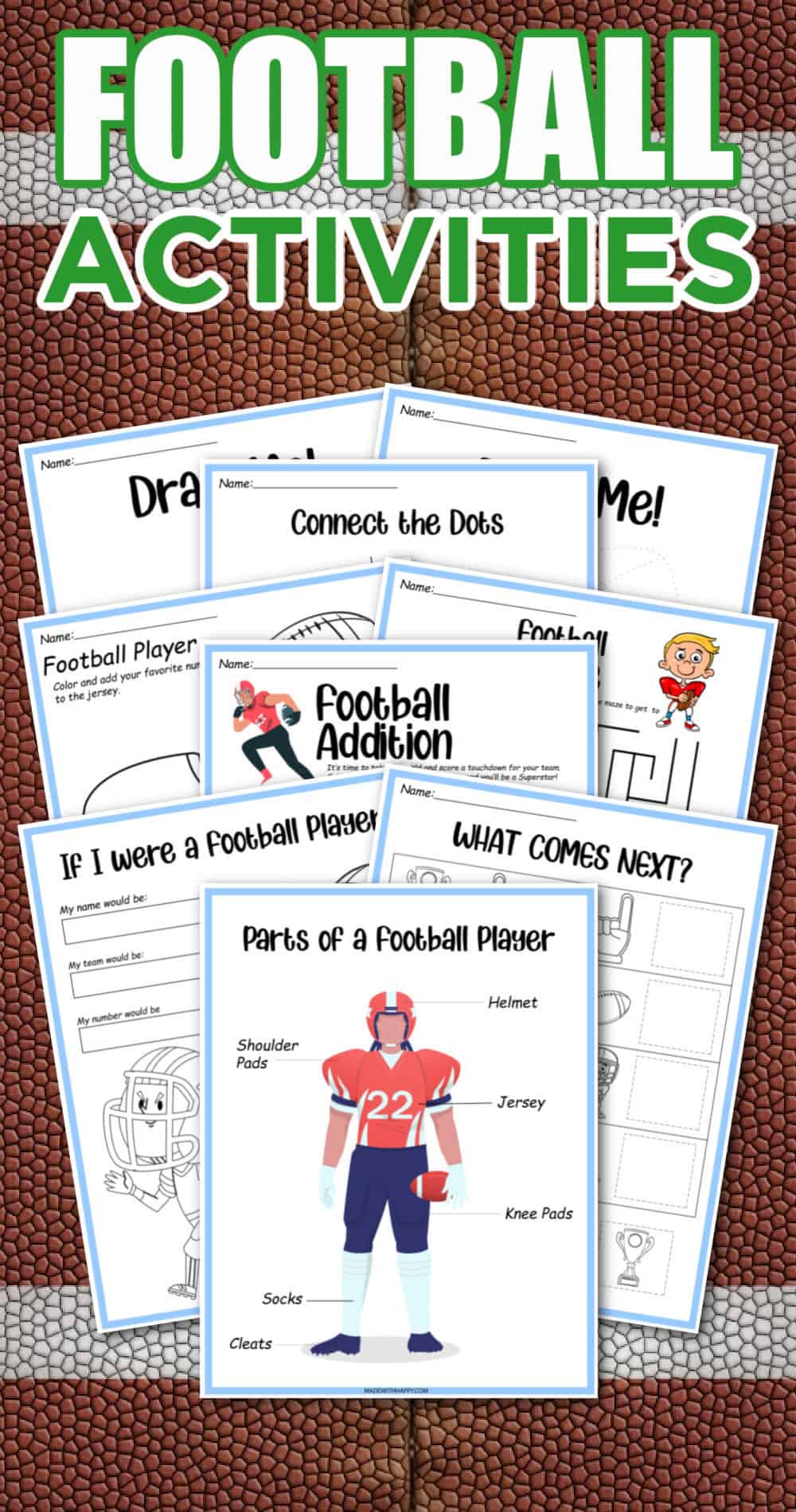 Free Printable Printable Football Activities Made with HAPPY