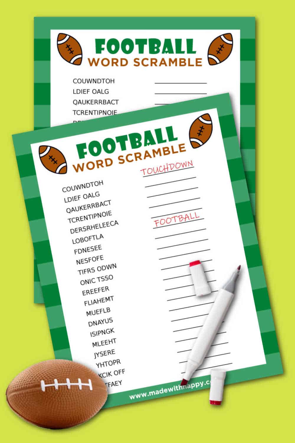 Football word puzzle