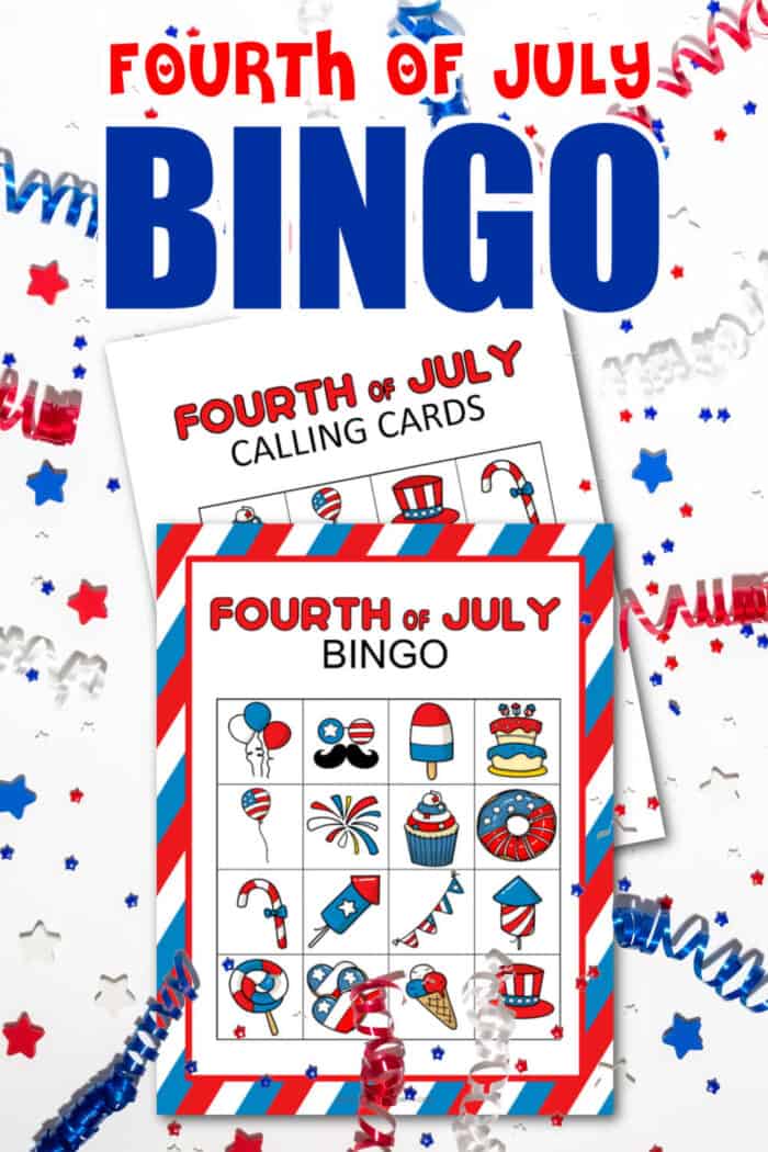 bingo cards for the fourth of July