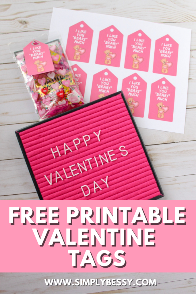 free printable valentine tags pin image