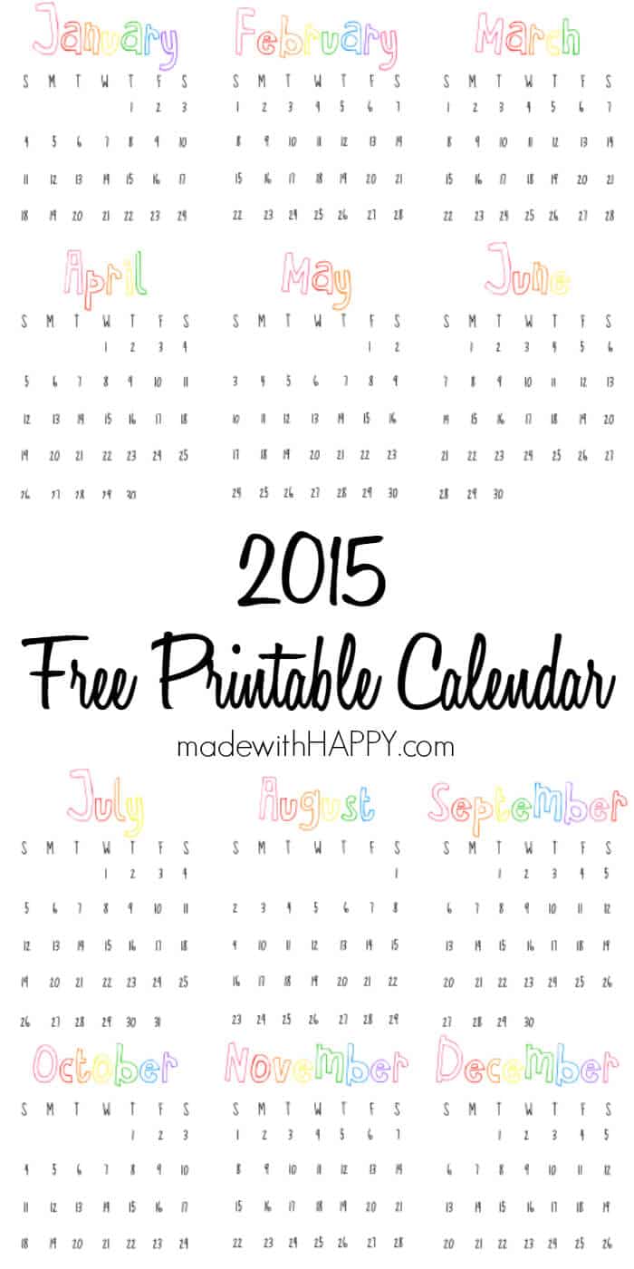 Free-printable-calendar-2015