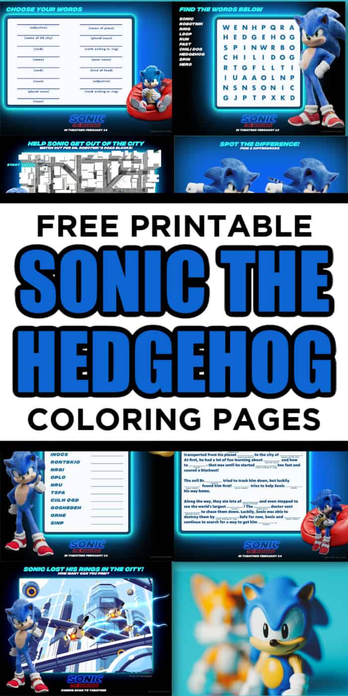 Free Printable Sonic the hedgehog coloring pages