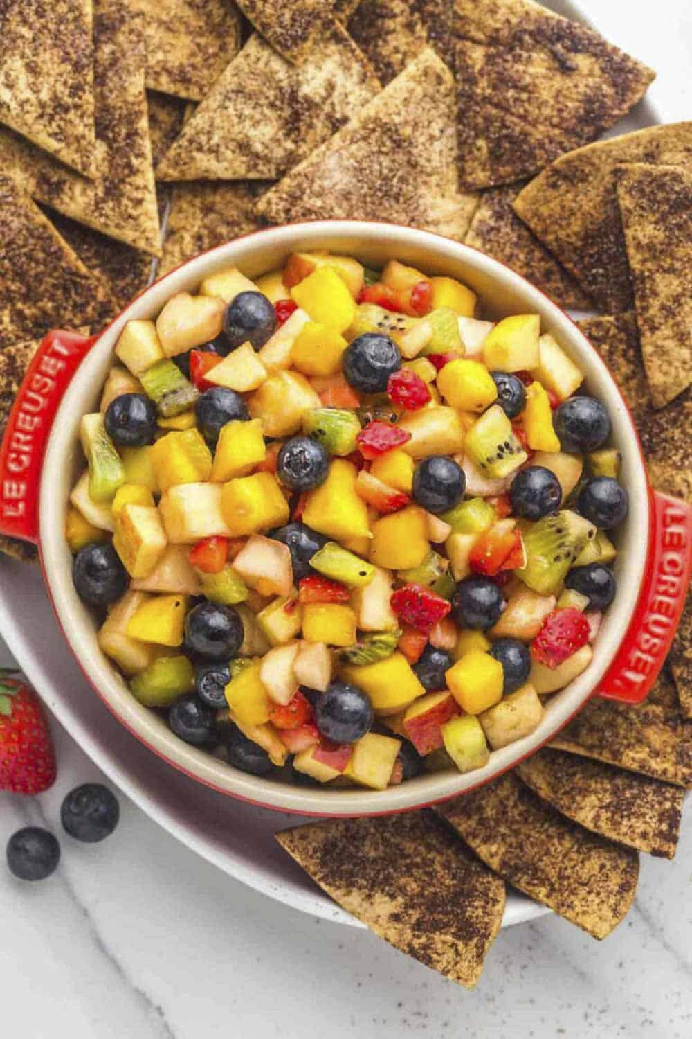 fruit salsa with cinnamon chips