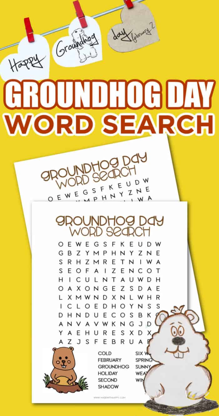Groundhog Day Printable Word Search