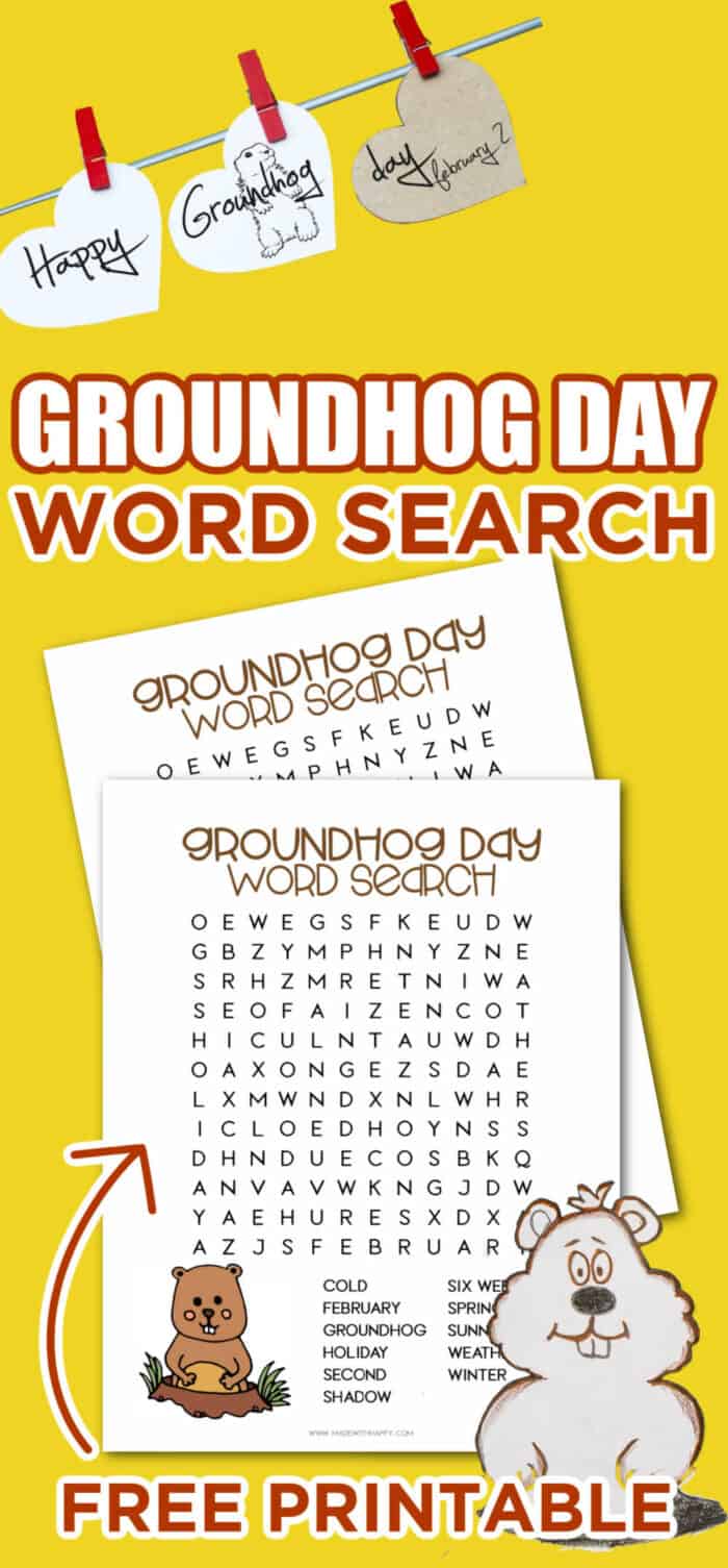 Free Goundhog Day Word Searc