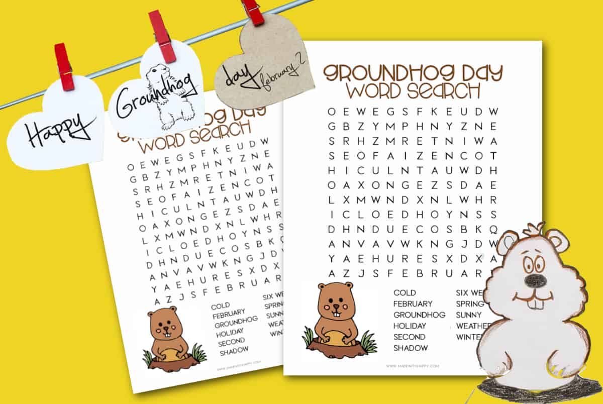 Groundhogs Day Word Search Printable