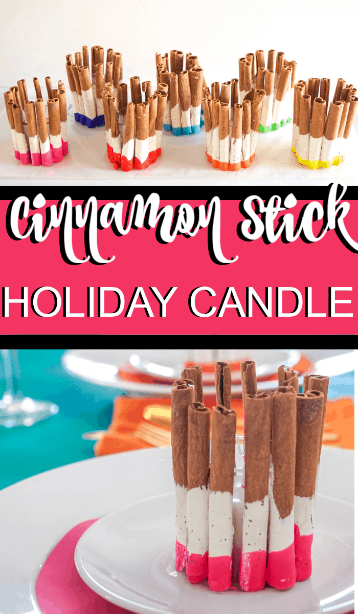 Looking for an colorful Thanksgiving table decor idea? These DIY Cinnamon Holiday Candles are easy to make and great as Thanksgiving place settings.