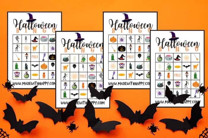 Free printable Halloween bingo cards