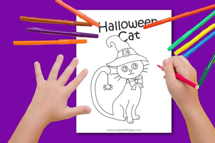 Halloween Cat Coloring Pag