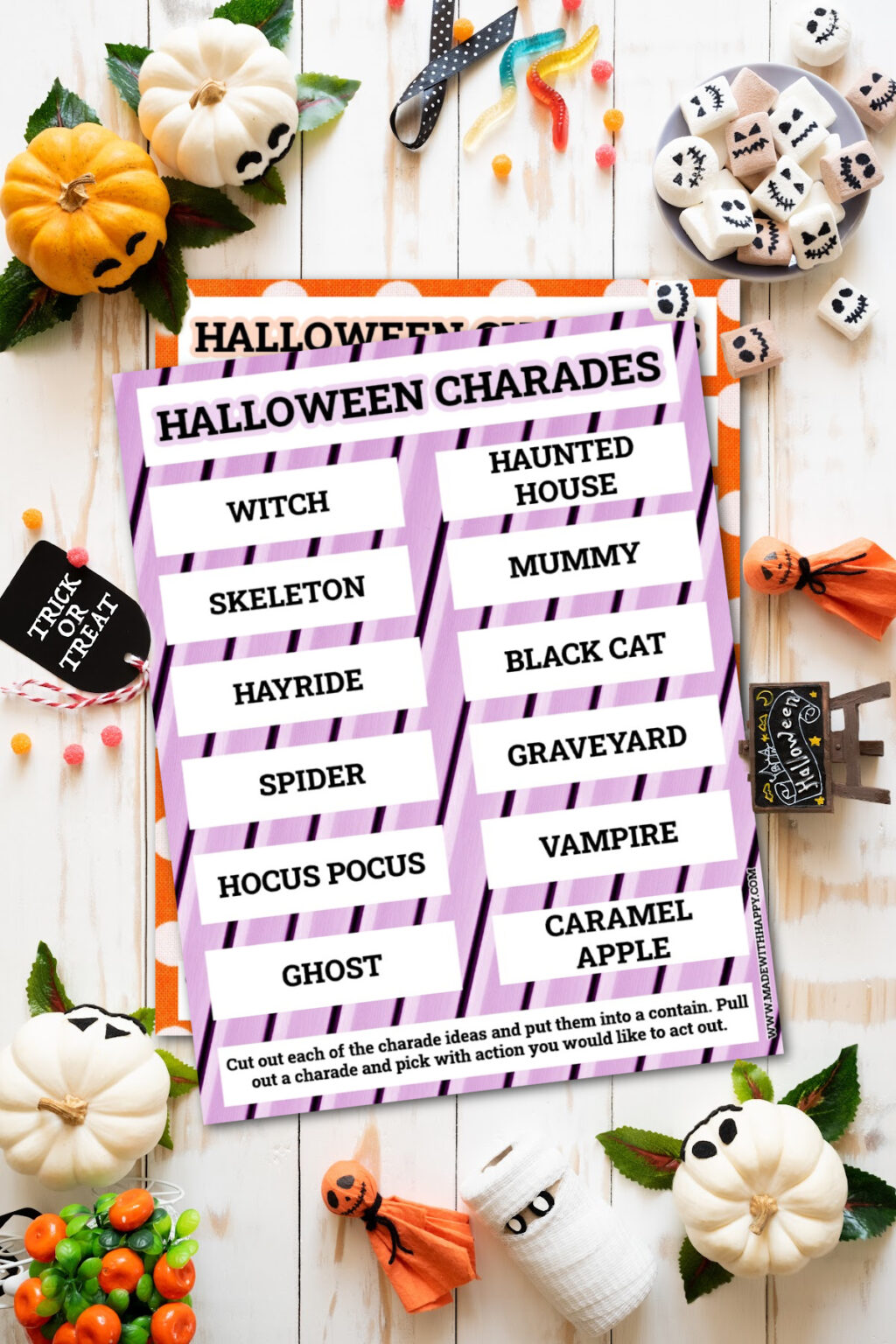 Free Halloween Charades Game Printable - Made with HAPPY