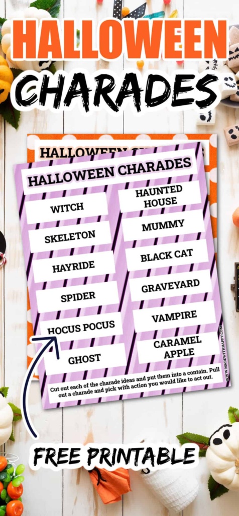 Free Halloween Charades Game Printable - Made with HAPPY