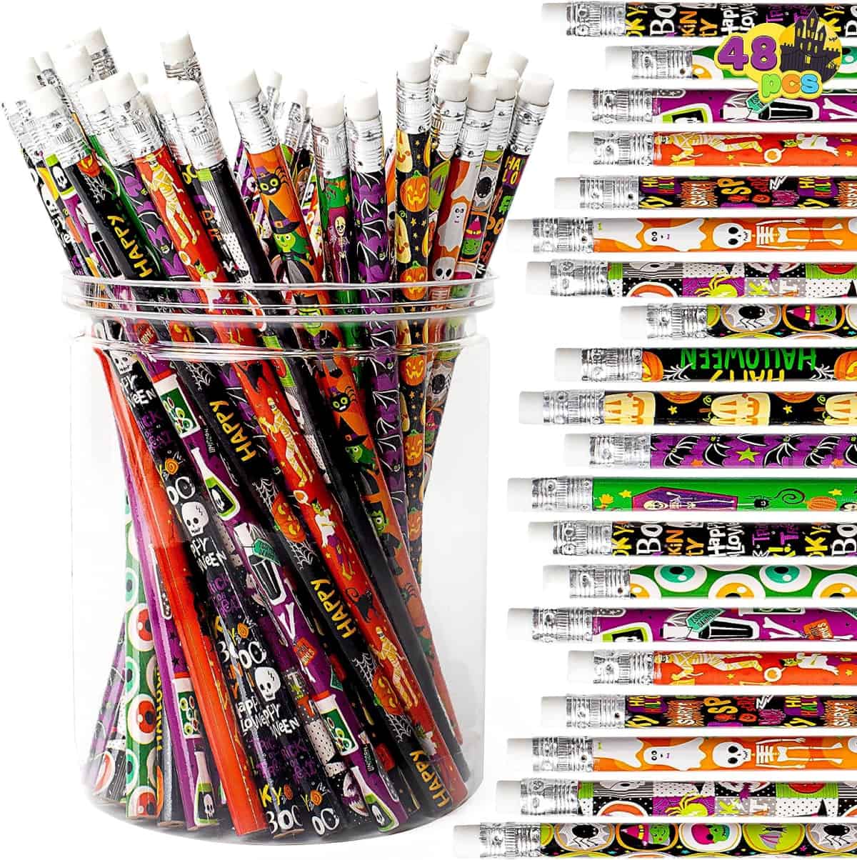 pencils for a festive halloween activity book