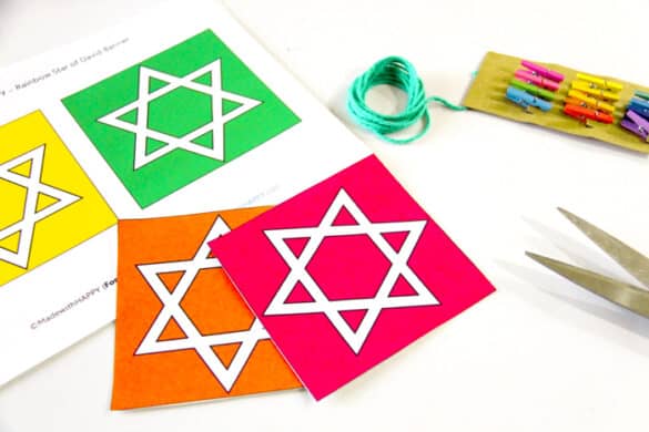 Hanukkah Decoration Ideas - Star of David Printable - Made with HAPPY