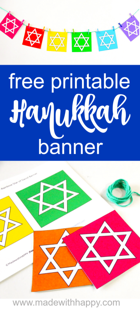 Hanukkah Decoration Ideas - Star of David Printable - Made with HAPPY