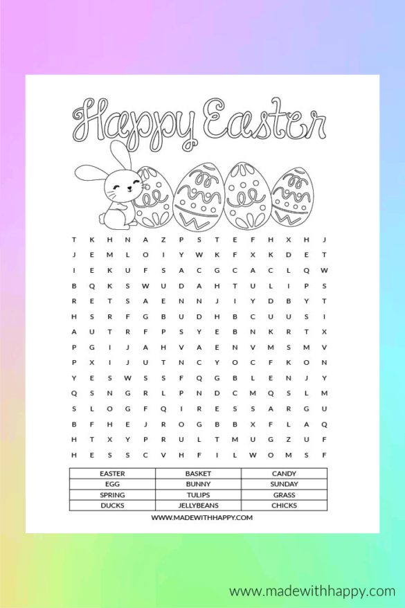 FREE Printable Happy Easter Coloring Pages - Made with Happy