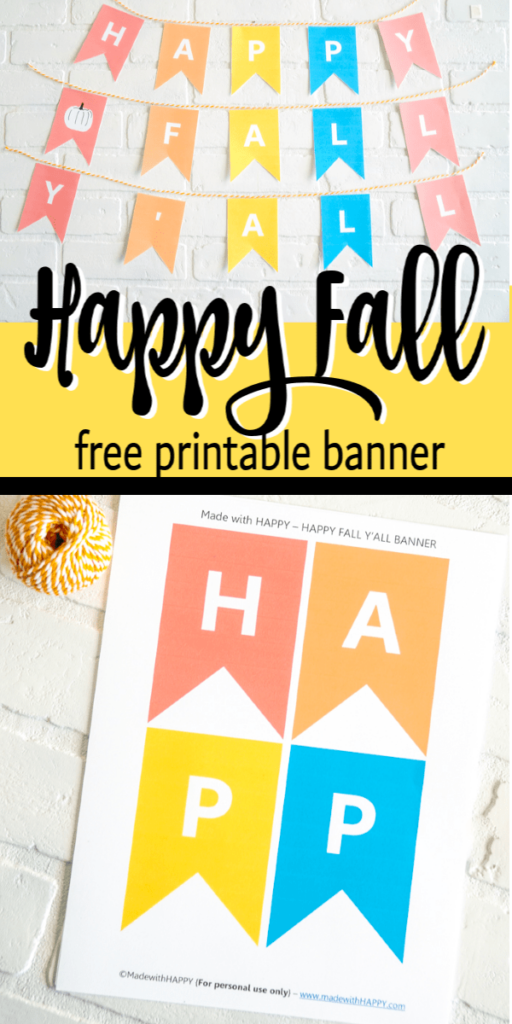 Happy Fall Yall Sign - Free Printable - Made with HAPPY